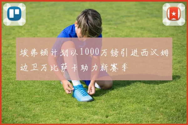 埃弗顿计划以1000万镑引进西汉姆边卫万比萨卡助力新赛季